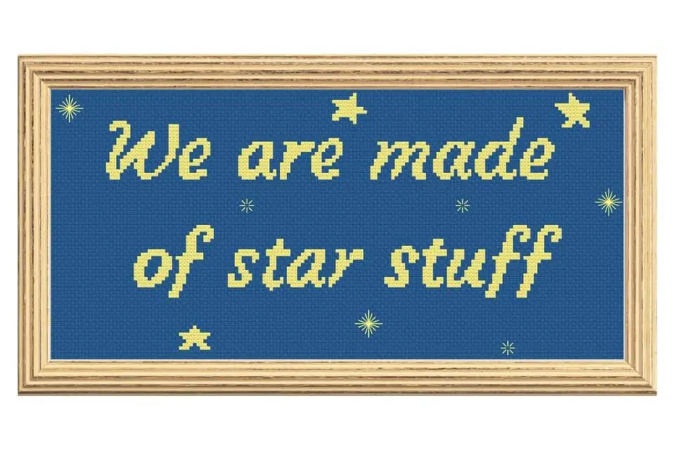 we are made of star stuff carl sagan quote free cross stitch pattern